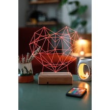 Özel Tasarım 3D Geometrik Kalp Masaüstü Led Lamba