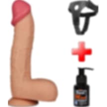 Lilitu Shop 28.5 cm Belden Bağlamalı Yeni Nesil Realistik Penis + Kemer + Kayganlaştırıcı