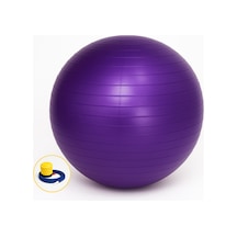 Evapera Yeni Nesil Pilates Topu + Pompa Profesyonel Dayanıklı Fitness Yoga Denge Egzersiz Plates Topu 75 Cm Mor