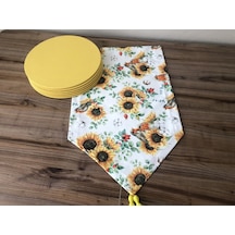 Ayçiçek Desenli Runner & Supla Çok Renkli