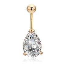 Chavin Damla Beyaz Taşlı Göbek Piercing Da72