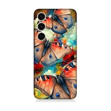 Samsung Galaxy S23 Uyumlu Soft Renkli Kelebekler Desenli Silikon Kılıf