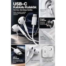 Type-c Kablolu Kulak İçi Kulaklık Mikrofonlu, İphone Ve Android Uyumlu