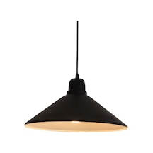 Retro Metal Sarkıt Avize Siyah Içi Beyaz 38 Cm
