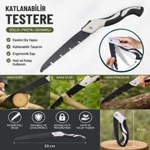 53 Cm Katlanır Pelikan Testere, Büyük Boy, El Testeresi, Katlanabilir Budama Ve Kesim Testeresi, Kamp, Bahçe Ve Ahşap Kesim Testeresi Bx40