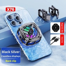 Chuangyinshop X76 Phone Cooler Digital Display Ekranlı Yarı İletken Soğutucu 3 Hız Manyetik Ve Kelepçe Tüm Telefonlar İçin