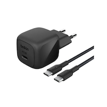Belkin Kompakt Duvar Şarj Cihazı 45 W + Usb-c - Usb-c Kablosu, Siyah Type - C Belkin Kompakt Duvar Şarj Cihazı 45 W + Usb-c - Usb-c Kablosu, Siyah Type - C