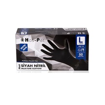 Haspet Nitril Eldiven Ekstra Kalın Siyah L 50'li