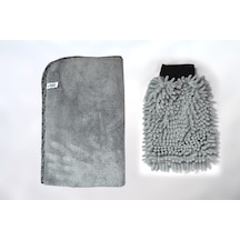 Spark 2'li Mikrofiber Oto Kurulama Bezi ve Temizlik Eldiveni Set