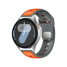 Huawei Gt2 46mm Nvth Krd-135 22mm Silikon Kordon Strap Kayış - Gri-turuncu