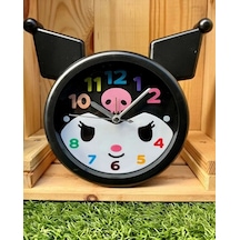 Kuromi Tasarım Dekoratif Masa Saati Sevimli Karakter Saat Çocuk Odası, Hediye Ve Anime Koleksiyonu İçin Siyah