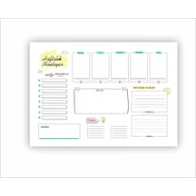 Haftalık Planlayıcı Defter Bloknot Tutkallı 62 Syf A4