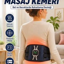 Isıtmalı Bel Ve Bacak Masaj Kemeri Vücut Destekli Rahatlatıcı Masaj Cihazı