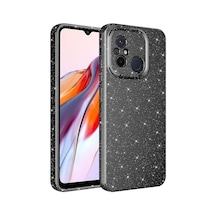 Zore Redmi 12c Kılıf Kamera Korumalı Simli Lüks Ogaa Koton Kapak - Gri
