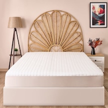 Soft Kapitoneli Sıvı Geçirmez Fitted Çift Kişilik Alez - Beyaz - 180x200 Cm Renkli