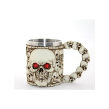 5 Adet Paslanmaz Çelik Kurukafa Kupa Bardak Metal Tasarım, 11x16 Cm Ölçü, Skull Mug, Stainless Steel Cup
