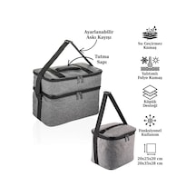 Ns Reliable Kamp Piknik Termal Soğutucu Yalıtımlı Buzluk Termos Çanta 2 Li Set - 960 Gri