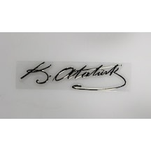 Krc Atatürk Imza Metalize Sticker Yapıştırma ( Krom Görünüm )