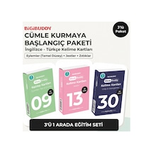 Bigibuddy WordsBuddy Türkçe İngilizce Kelime Kartları Cümle Kurmaya Başlangıç 90 Kart 3’lü Set (BigiOne Cihaz Hariç)