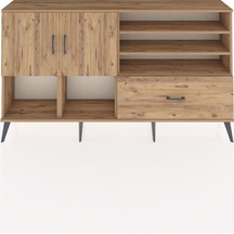 Arges Konsol 7 Raflı Tek Çekmeceli 2 Kapaklı 176x30x99 Çam-çam Atlas Çam - Atlas Çam