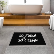 Evaşk Banyo Paspası İpeksi Kadifemsi Halı Yüzey Kaymaz Taban 40x60 BM00240S Siyah