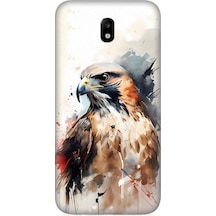 Samsung Galaxy J3 Pro Uyumlu Siyah Beyaz Asil Kartal Desenli Silikon Kılıf