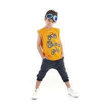 Denokids Mshb&g Motocross Erkek Çocuk T-shirt Baggy Kapri Takım Çok Renkli