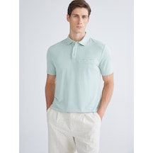 Lcwaıkıkı Classic Yeşil Polo Yaka Merserize Görünümlü Erkek Tişört