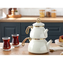 English Home Perro Emaye Mini Çaydanlık 0.5 Lt 1 Lt Beyaz