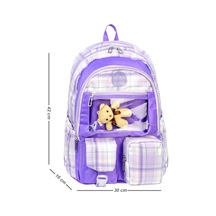Miço Kids Ayıcık Ergonomik Sırt Destekli İlkokul Çanta Mor