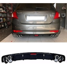 Kia Ceed Siyah Difüzör 4 Krom Egzoz Görünümlü Difizör Arka Ek Body Kit 2008 - 2012