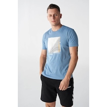 Hummel Erkek T-shirt Mavi 911861-4250 Hmlstan T-shırt 24yw61000101 W610215