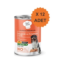Chefs Choice Hipoalerjenik Somonlu Ve Balkabaklı Tahılsız Ezme Yetişkin Köpek Konservesi 400gr X 12 Adet