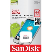 SanDisk SDSQUNB-064G-GN3MN 64 GB MicroSDXC Class 10 UHS I Hafıza Kartı