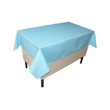 Puantiyeli Öğretmen Masa Örtüsü Turkuaz (Pamuklu-Düz)
