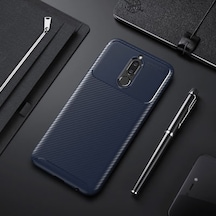 Huawei Mate 10 Lite Kılıf Karbon Desenli Şık Negro Premium Silikon Kapak Lacivert