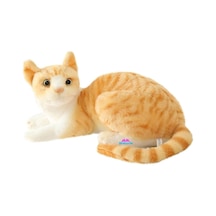 Hediyecik Gerçek Görünümlü Peluş Kedi Sarı Tekir 40 Cm, Sarı