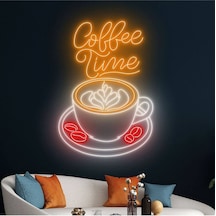 Coffee Time Yazılı Ve Şekilli Neon Tabela Çok Renkli
