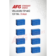 8 Adet 12 Volt 7 Amper Kuru Tip Akü 12 V 7 Ah Bl Mavi