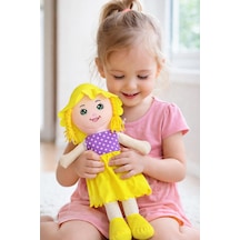 Kız Oyuncak Bebek Elbiseli Oyuncak Bez Bebek 50 Cm Bez Bebek Özel Yapım Premium Bebek 001