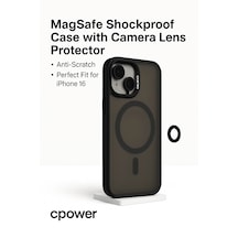 İphone 16 Kılıfı, Kaliteli Kamera Lens Koruyucu Dahil, Magsafe Uyumlu Darbe Dayanaklı, 3 Renk Siyah