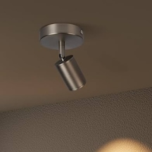 Rsylight Metal Mafsallı İnox Kaplama Spot Armatür Aplik Beyaz Led Ampullü Siyah