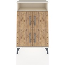 Arges Komodin Tek Raflı 4 Kapaklı 60x30x96 Aytaşı-çam Aytaşı