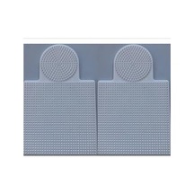 2 Adet Ütü Ile Yapışan Boncuk Dizme Tablası Büyük Boy - Kare : 15,5 Cm - Daire : 8,5 Cm - Beyaz Renk 000 Açık Krem