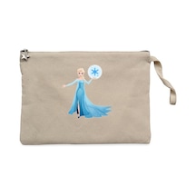Karlar Ülkesi Elsa Siluet Krem Clutch Astarlı Cüzdan / El Çantası Krem