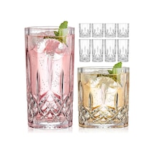 İçme Bardakları, 8 Parça Kristal Cam Bardaklar, Karışık Züccaciye Seti, 4 Adet Kristal Eski Moda 325 Ml Highball Diğer