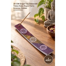 1 Adet Obsidian Taşı Kayık Tütsülük 25 Cm Doğal Taş Dekoratif Tütsü Kabı Kayık Form Incense Holder