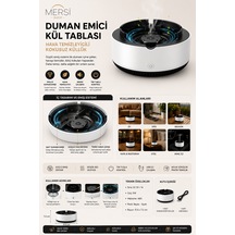 Duman Emici Kül Tablası Hava Temizleyicili Kokusuz Küllük Ve Duman Çekici Sistem