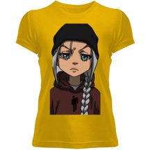 Billie Eilish Anime Tasarım Kadın Tişört