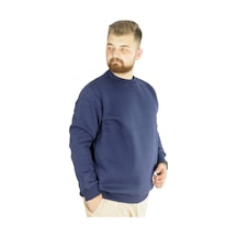 Mode Xl Erkek Sweatshirt Bisiklet Yaka Basic 20131 Indigo 001